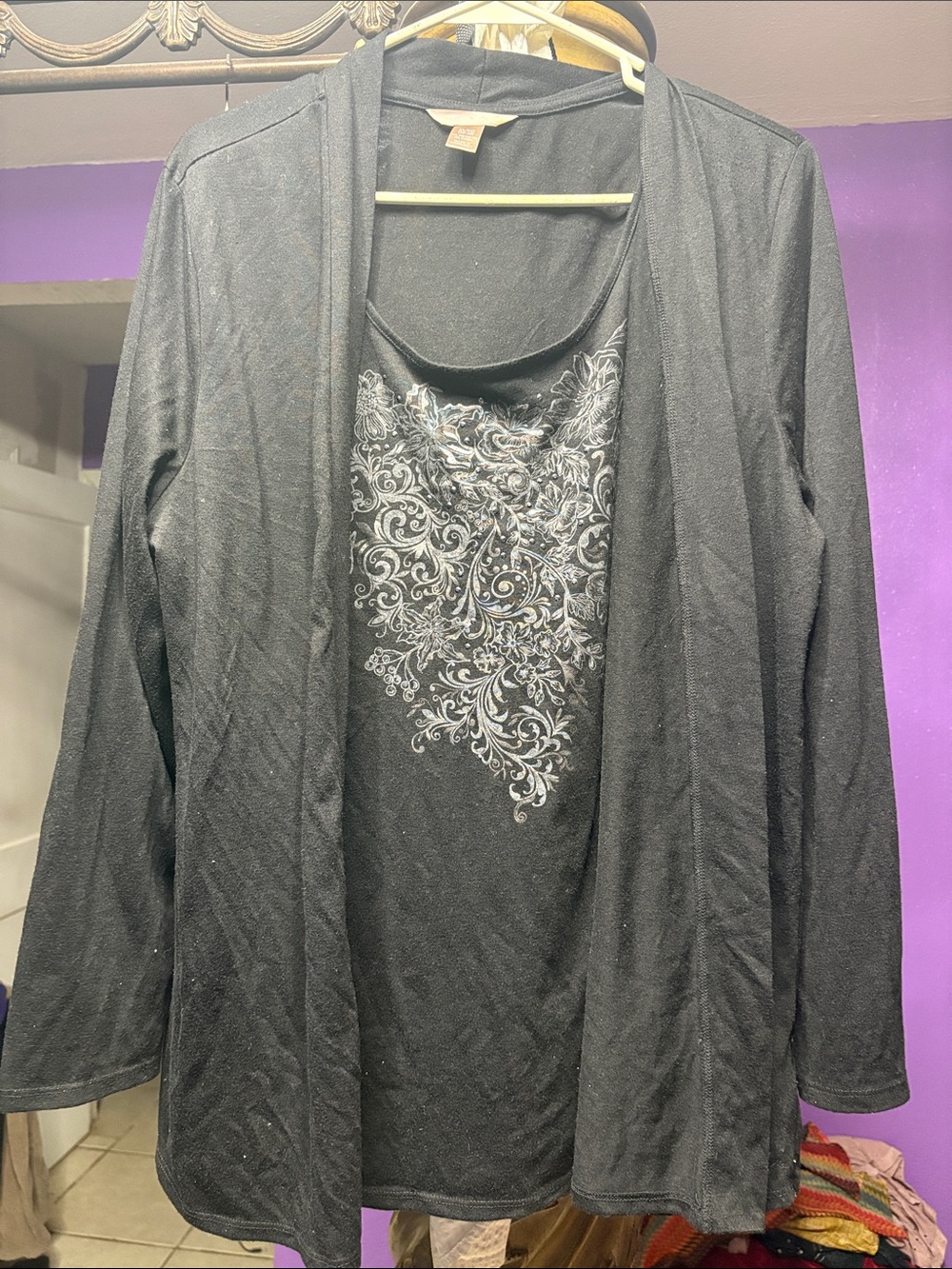 Women’s Black Embellished One Piece Top